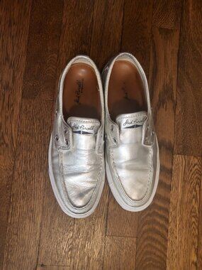 Converse Silver Slip On Boat Shoes Silver Loafers